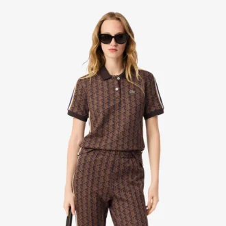 Slim Fit Monogram-pikétröja för dam