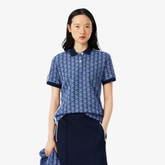 Slim Fit Monogram-pikétröja för dam