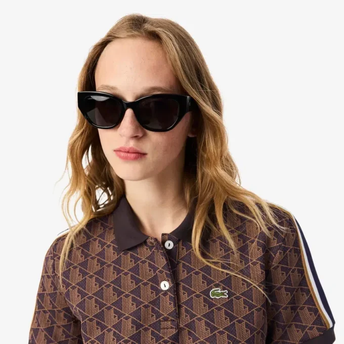 Slim Fit Monogram-pikétröja för dam Slim Fit Monogram-pikétröja för dam