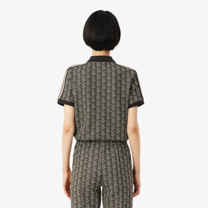 Slim Fit Monogram-pikétröja för dam Slim Fit Monogram-pikétröja för dam