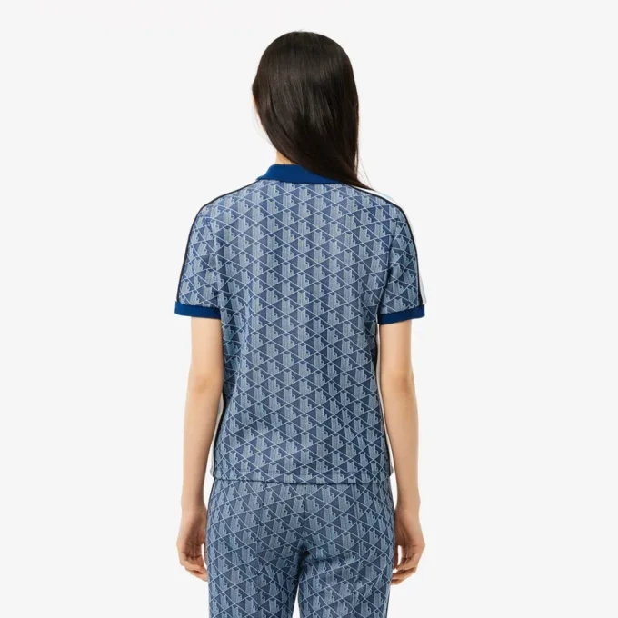 Slim Fit Monogram-pikétröja för dam Slim Fit Monogram-pikétröja för dam