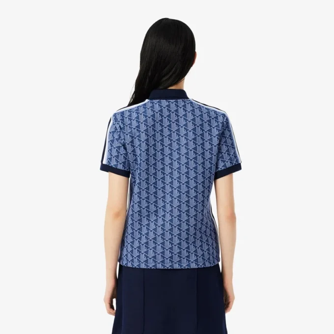 Slim Fit Monogram-pikétröja för dam Slim Fit Monogram-pikétröja för dam