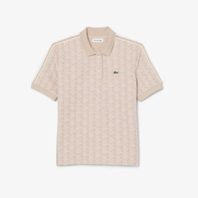 Slim Fit Monogram-pikétröja för dam Slim Fit Monogram-pikétröja för dam