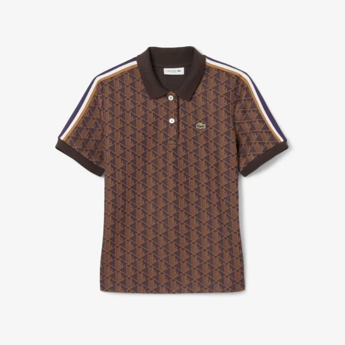 Slim Fit Monogram-pikétröja för dam Slim Fit Monogram-pikétröja för dam