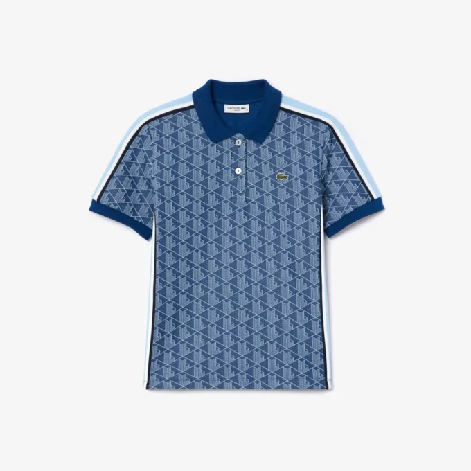 Slim Fit Monogram-pikétröja för dam Slim Fit Monogram-pikétröja för dam