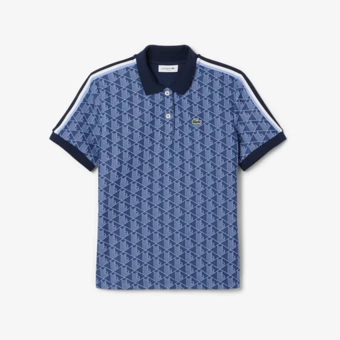 Slim Fit Monogram-pikétröja för dam Slim Fit Monogram-pikétröja för dam