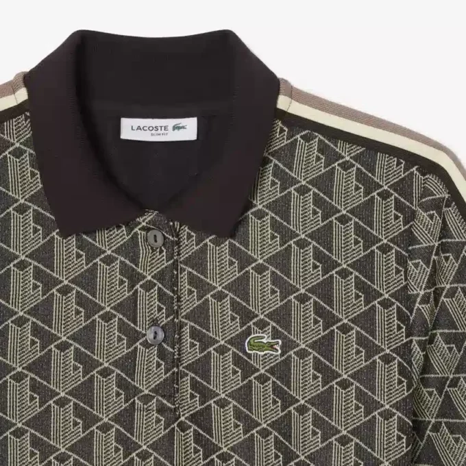 Slim Fit Monogram-pikétröja för dam Slim Fit Monogram-pikétröja för dam