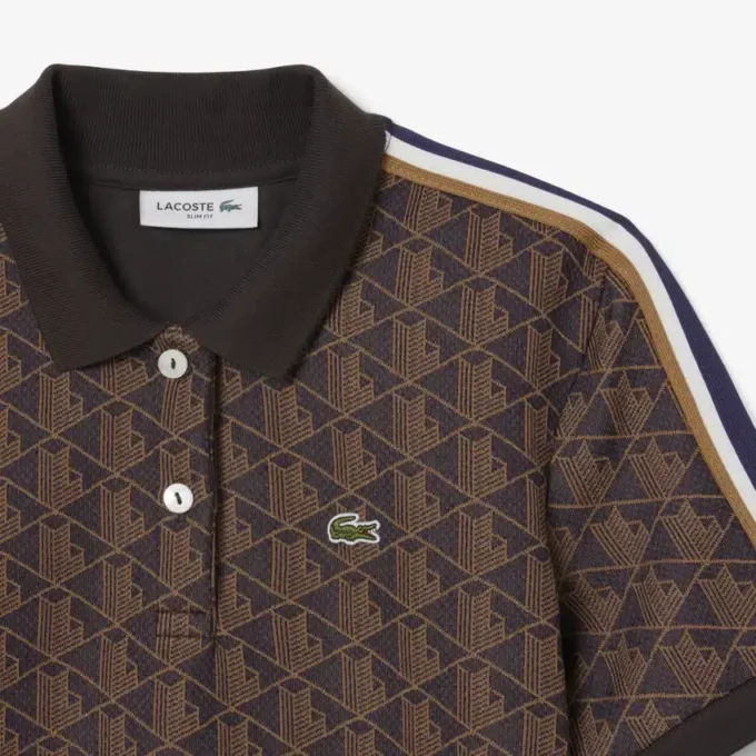 Slim Fit Monogram-pikétröja för dam Slim Fit Monogram-pikétröja för dam