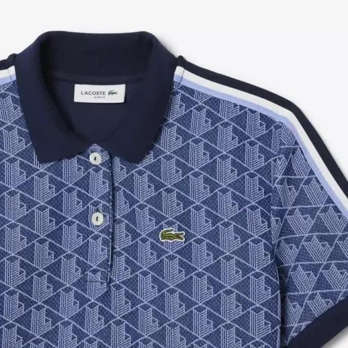Slim Fit Monogram-pikétröja för dam Slim Fit Monogram-pikétröja för dam