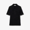 Slim fit-pikétröja i ribbstickat med fluffig yta för dam Slim fit-pikétröja i ribbstickat med fluffig yta för dam
