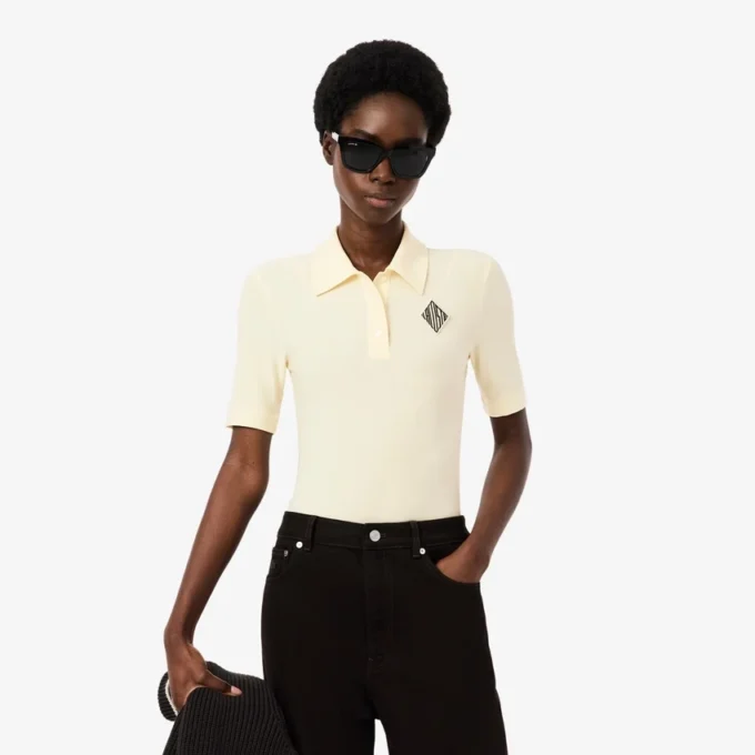 Slim fit-pikétröja med broderi Slim fit-pikétröja med broderi