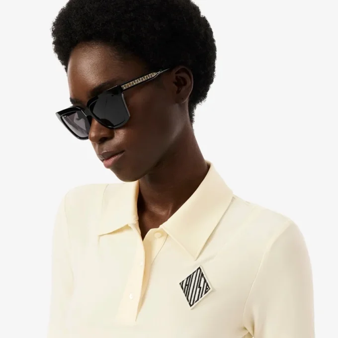 Slim fit-pikétröja med broderi Slim fit-pikétröja med broderi