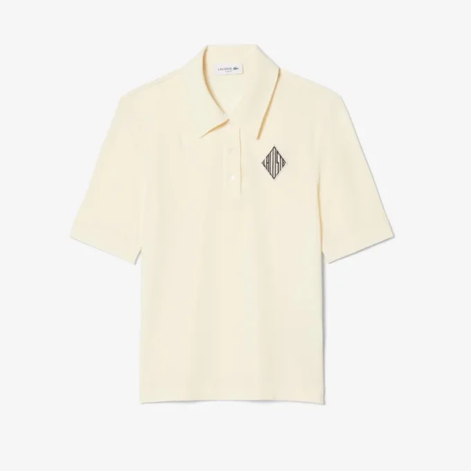 Slim fit-pikétröja med broderi Slim fit-pikétröja med broderi
