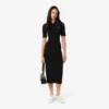 Slim fit-pikétröja med diamantmönster och krokodilkrage för dam Slim fit-pikétröja med diamantmönster och krokodilkrage för dam