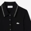 Slim fit-pikétröja med diamantmönster och krokodilkrage för dam Slim fit-pikétröja med diamantmönster och krokodilkrage för dam