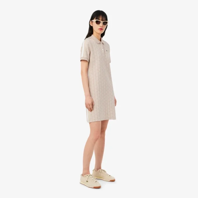 Slim Fit-pikétröja med monogram för dam