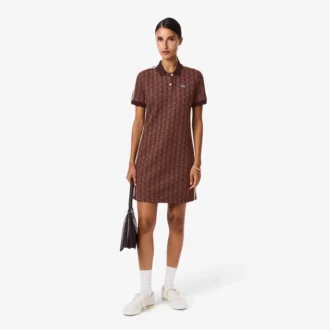 Slim Fit-pikétröja med monogram för dam