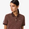 Slim Fit-pikétröja med monogram för dam