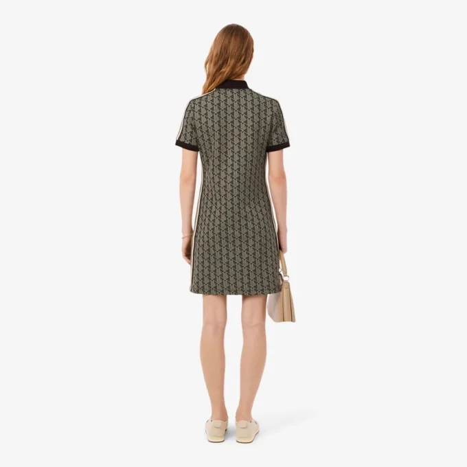 Slim Fit-pikétröja med monogram för dam