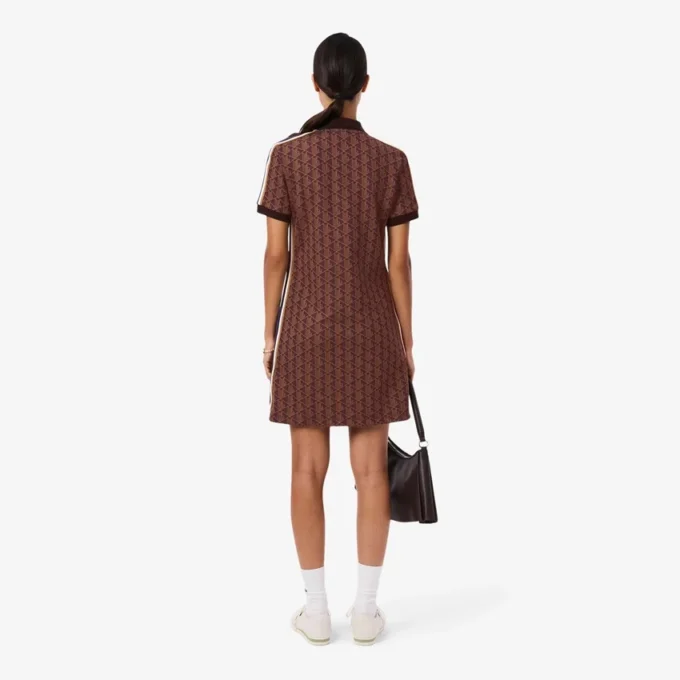 Slim Fit-pikétröja med monogram för dam