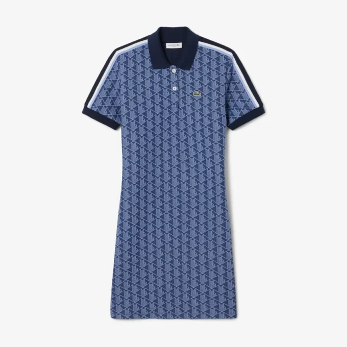 Slim Fit-pikétröja med monogram för dam