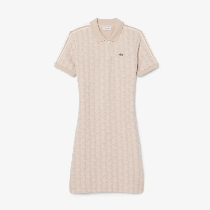 Slim Fit-pikétröja med monogram för dam