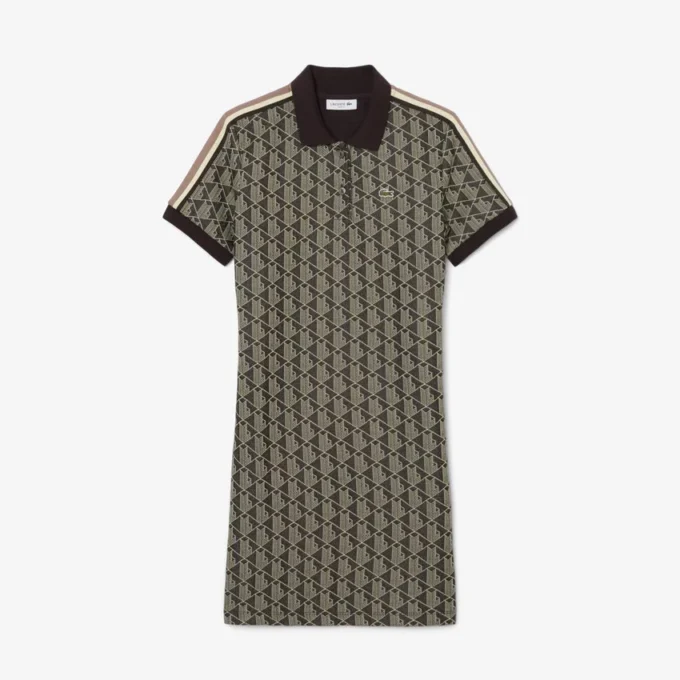 Slim Fit-pikétröja med monogram för dam