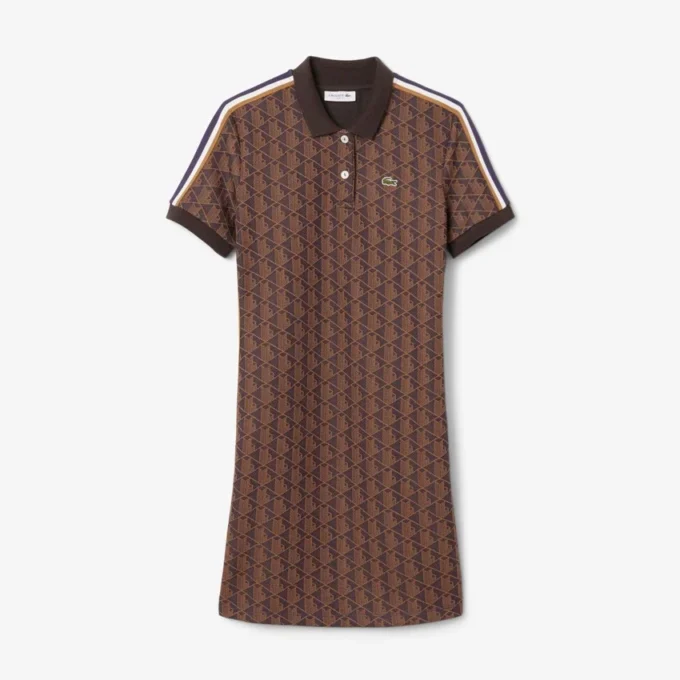 Slim Fit-pikétröja med monogram för dam