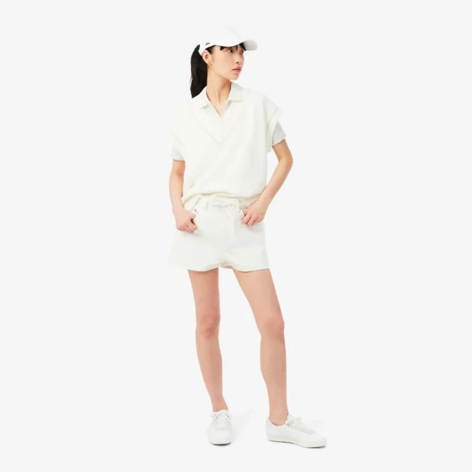Slim fit-pikétröja med Pointelle-mönster och L.12.D-logotyp för dam