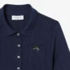 Slim fit-pikétröja med Pointelle-mönster och L.12.D-logotyp för dam Slim fit-pikétröja med Pointelle-mönster och L.12.D-logotyp för dam