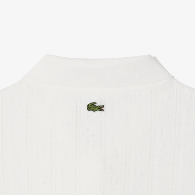 Slim fit-pikétröja med Pointelle-mönster och L.12.D-logotyp för dam