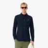 Slim fit-skjorta i bomullspiqué för herr
