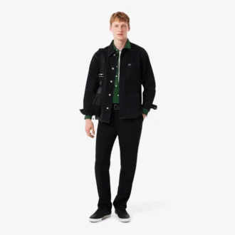 Slim fit-skjorta i bomullspiqué för herr