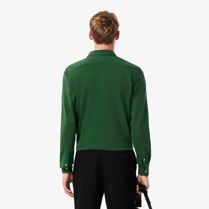 Slim fit-skjorta i bomullspiqué för herr Slim fit-skjorta i bomullspiqué för herr