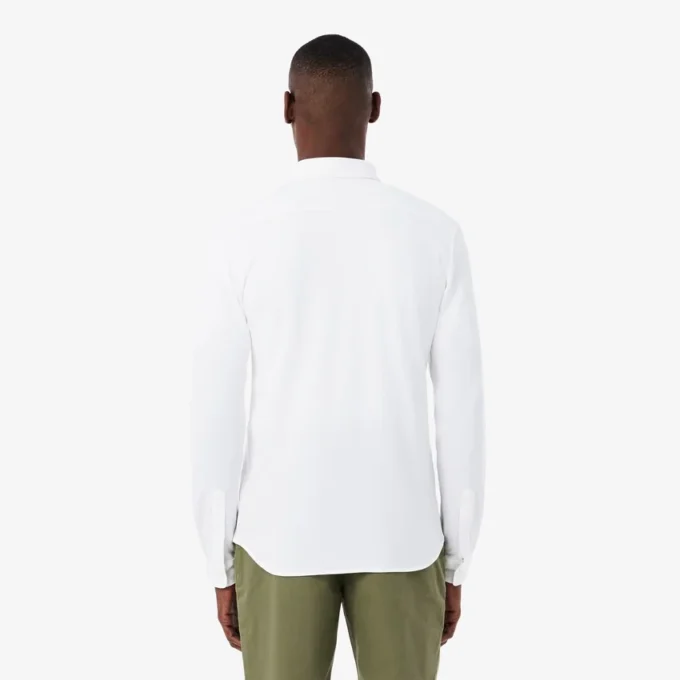 Slim fit-skjorta i bomullspiqué för herr Slim fit-skjorta i bomullspiqué för herr