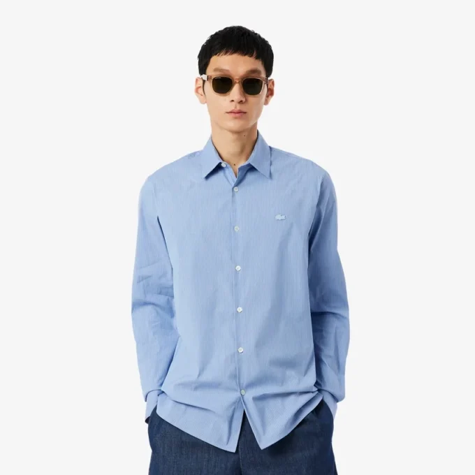 Slim Fit-skjorta i randig stretchpoplin Slim Fit-skjorta i randig stretchpoplin