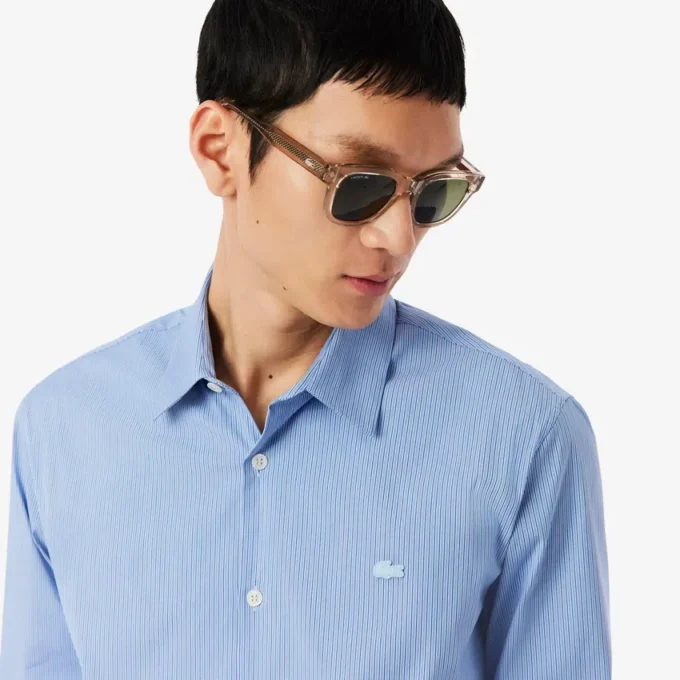 Slim Fit-skjorta i randig stretchpoplin Slim Fit-skjorta i randig stretchpoplin