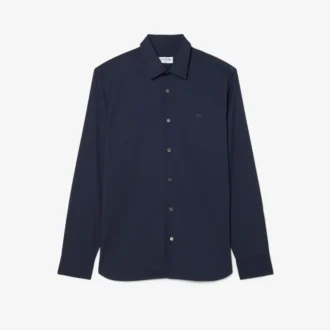 Slim fit-skjorta i stretch med knappar för herr