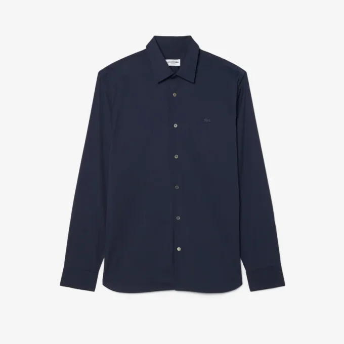 Slim fit-skjorta i stretch med knappar för herr Slim fit-skjorta i stretch med knappar för herr