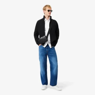 Slim fit-skjorta i stretch med knappar för herr