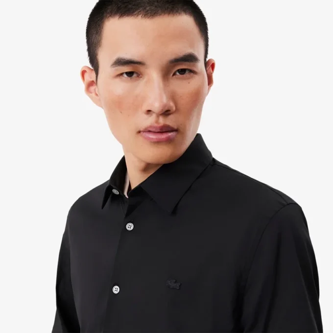 Slim fit-skjorta i stretch med knappar för herr Slim fit-skjorta i stretch med knappar för herr
