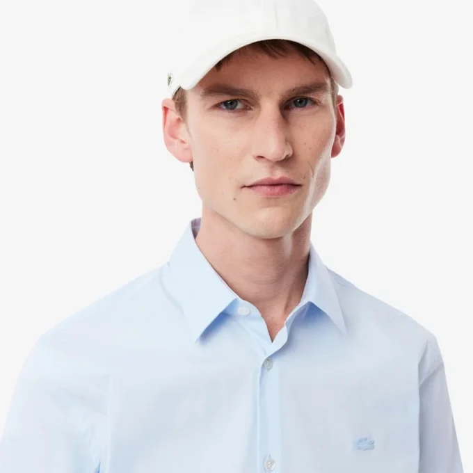 Slim fit-skjorta i stretch med knappar för herr Slim fit-skjorta i stretch med knappar för herr