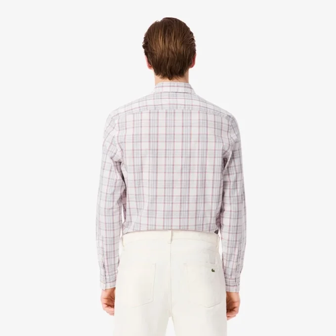 Slim fit-skjorta i stretch med rutmönster för herr Slim fit-skjorta i stretch med rutmönster för herr