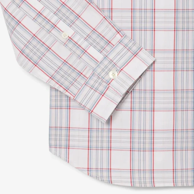 Slim fit-skjorta i stretch med rutmönster för herr Slim fit-skjorta i stretch med rutmönster för herr