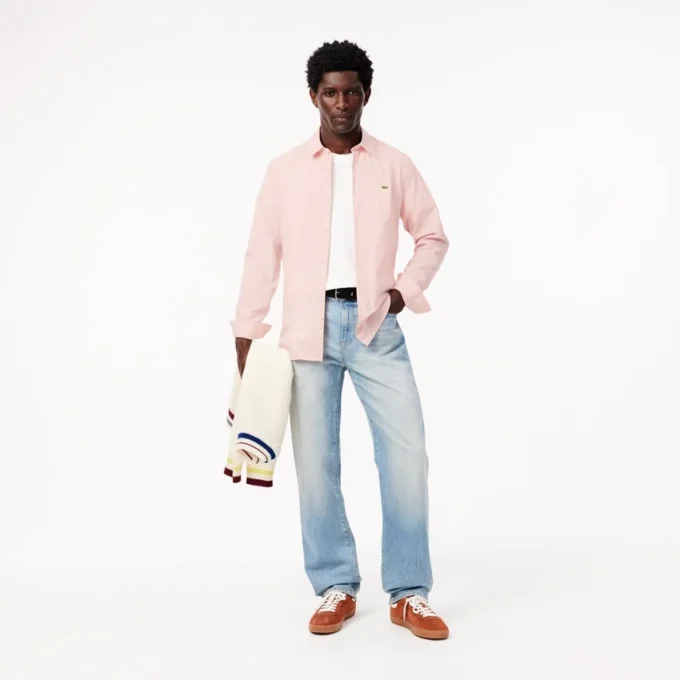 Slim fit-skjorta i stretchpoplin för herr