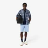 Slim fit-skjorta i stretchpoplin med rutmönster Slim fit-skjorta i stretchpoplin med rutmönster