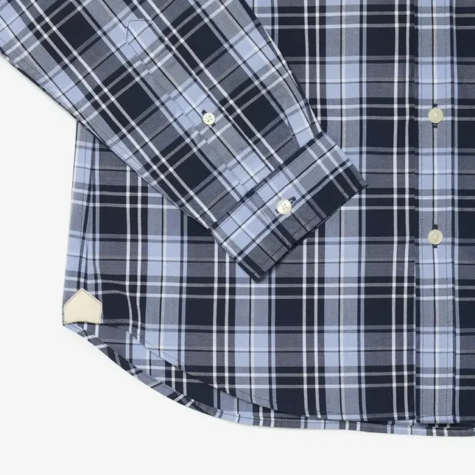 Slim fit-skjorta i stretchpoplin med rutmönster Slim fit-skjorta i stretchpoplin med rutmönster