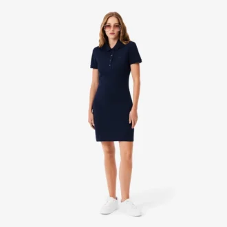 Slim fit stretch-miniklänning i piqué för dam