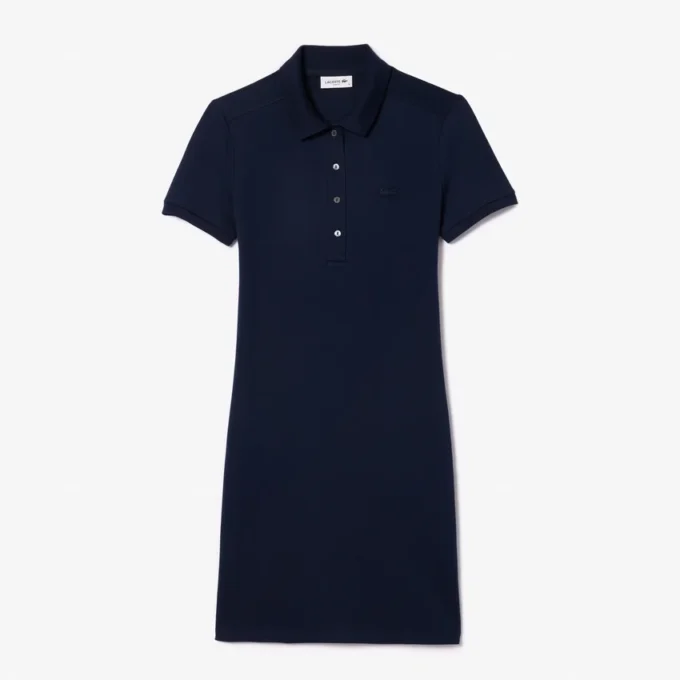 Slim fit stretch-miniklänning i piqué för dam Slim fit stretch-miniklänning i piqué för dam