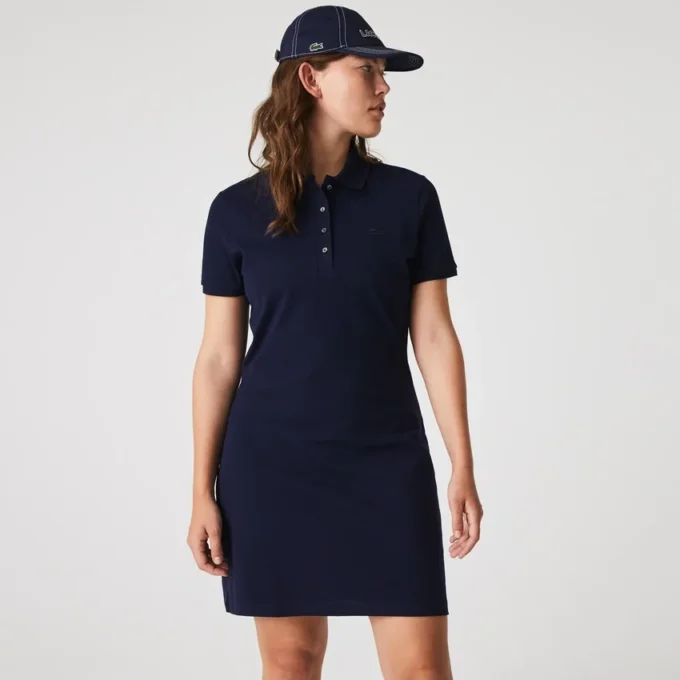 Slim fit stretch-miniklänning i piqué för dam Slim fit stretch-miniklänning i piqué för dam
